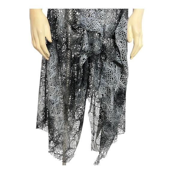 Sleeveless Mesh Hi-Low Dress Gray Women's Size S Goth Whimsigoth Witchcore Net - Picture 7 of 12